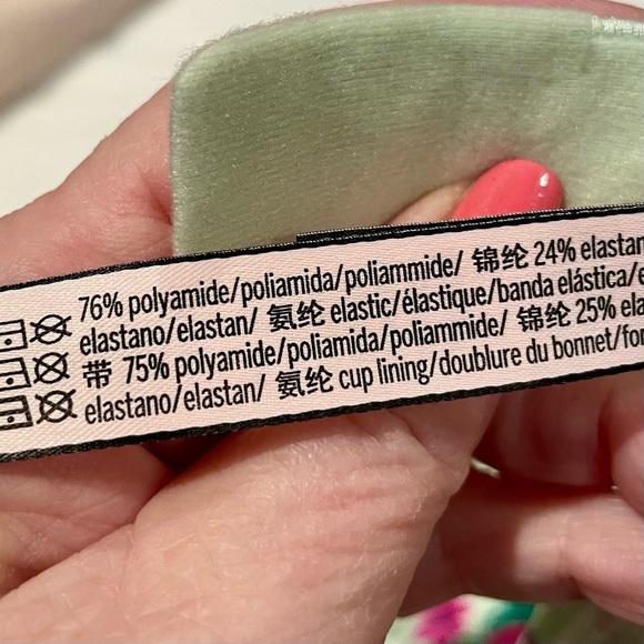 Victorias Secret 34 DD Bra Mint Green Floral Print T Shirt Lightly Lined Demi - Picture 5 of 9